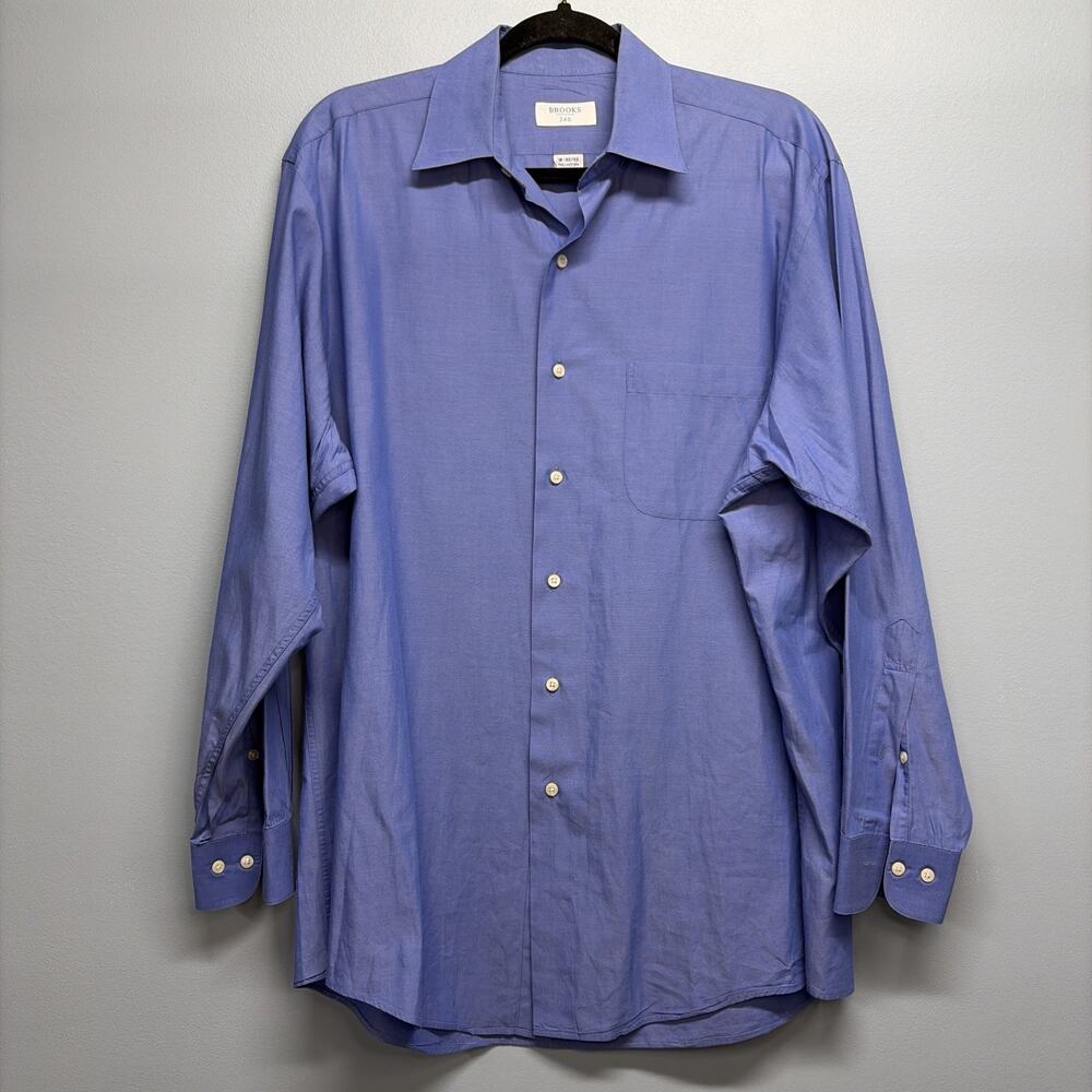 Brooks Brothers 346 Dress Shirt Mens 16 -32/33 Blue Button Up Long Sleeve Cotton